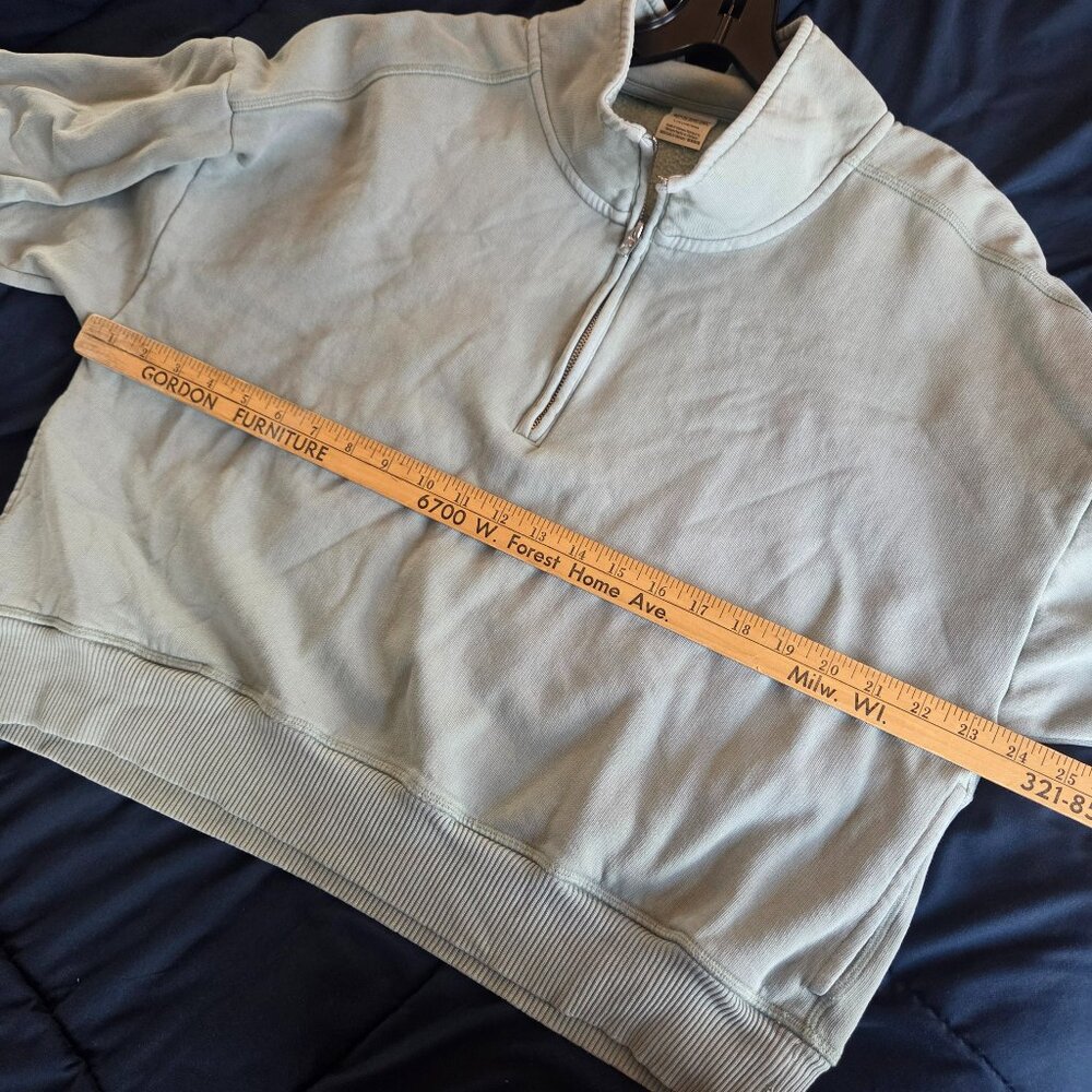 Victoria's Secret Pink quarter-zip oversized pullover sweatshirt sage green L - Picture 6 of 7